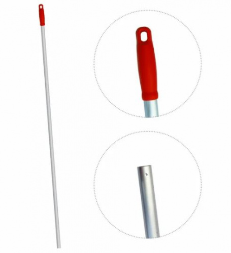 Ручка для держателя мопов, 140 см, d=23.5, анодированный аллюминий, красный