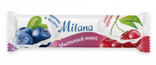 Мыло туалетное "Milana мыльный микс" черника в йогурте & спелая черешня (84гр)